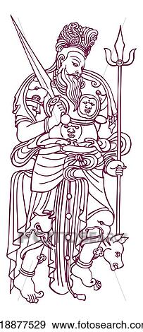 Stock Illustration - Naraen Kongo, a door god. Fotosearch