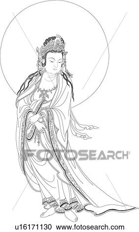 Clipart - Samantabhadra, Lord of Truth in Buddhism. Fotosearch