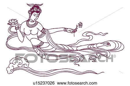 The Flying Goddess View Large Illustration Stock Illustration - The Flying Goddess. Fotosearch