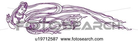 Stock Illustration - The Flying Goddess. Fotosearch