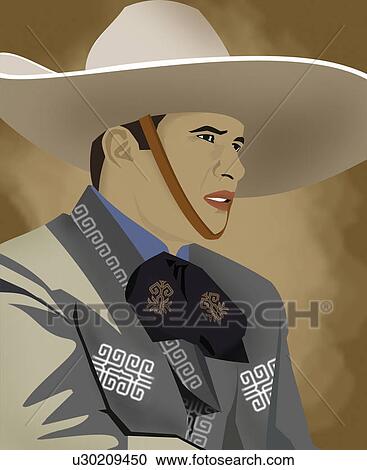 Portrait of a Mexican man View Large Illustration Clipart - Portrait of a Mexican man. Fotosearch
