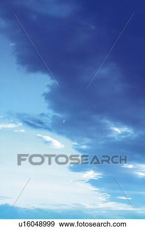 Stock Photo - Clouds in the sky, Japan, low angle view, composition, computer graphics, copy space. Fotosearch