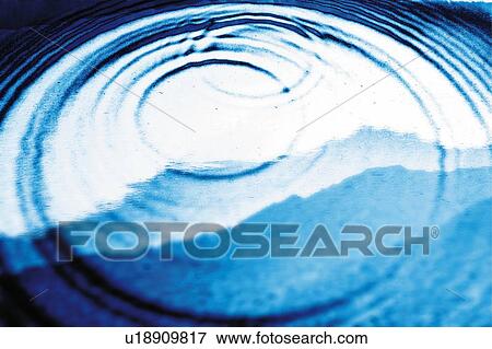 Stock Photo - Ripples on the water, Japan, high angle view, composition, computer graphics. Fotosearch