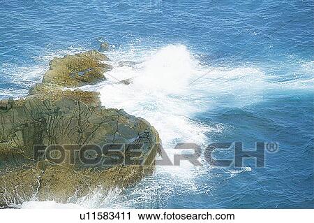 Rocks and waves, Japan, high angle view, composition, computer graphics View Large Photo Image Stock Image - Rocks and waves, Japan, high angle view, composition, computer graphics. Fotosearch