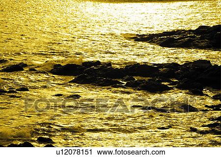 Rocky seashore in the sunset, Japan, high angle view, composition, computer graphics, sepia toned View Large Photo Image Stock Image - Rocky seashore in the sunset, Japan, high angle view, composition, computer graphics, sepia toned. Fotosearch