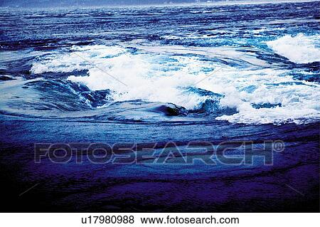 Stock Photo - Swirling ocean, Japan, high angle view, composition, computer graphics. Fotosearch