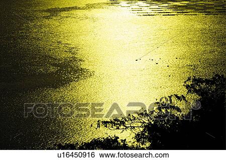Stock Photograph - The shining ocean, Japan, high angle view, composition, computer graphics. Fotosearch