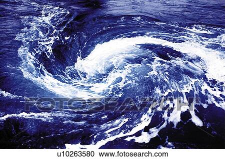 Stock Image - Whirlpool, Japan, high angle view, composition, computer graphics. Fotosearch