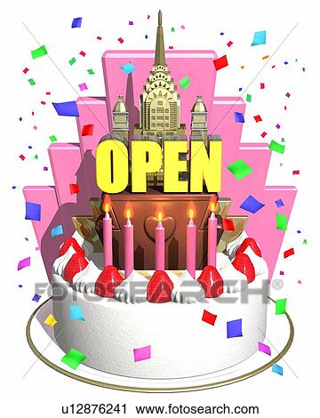 Advertising goods for opening put on birthday cake View Large Photo Image Stock Image - Advertising goods for opening put on birthday cake. Fotosearch