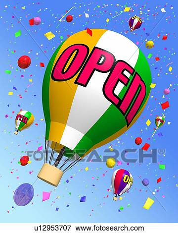 Balloon with word "OPEN" flying in the sky View Large Photo Image Stock Photo - Balloon with word "OPEN" flying in the sky. Fotosearch