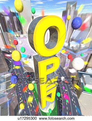Word of "OPEN" standing at business area View Large Photo Image Stock Image - Word of "OPEN" standing at business area. Fotosearch