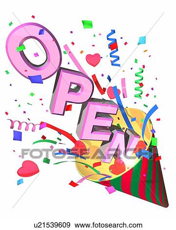 Word "OPEN" popping up from cracker View Large Photo Image Stock Photo - Word "OPEN" popping up from cracker. Fotosearch