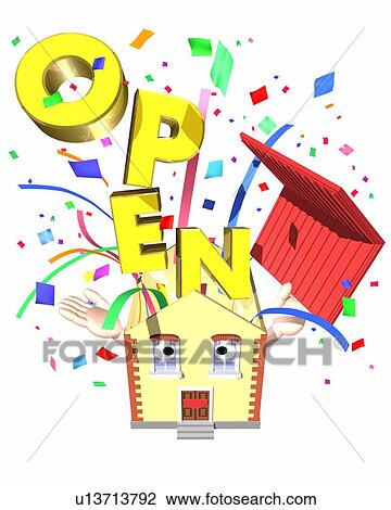 Word "OPEN" popping up from house View Large Photo Image Stock Image - Word "OPEN" popping up from house. Fotosearch