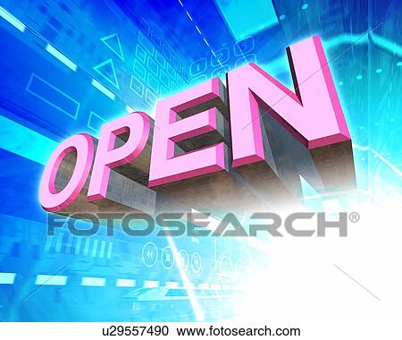 Word "OPEN" with light View Large Photo Image Stock Image - Word "OPEN" with light. Fotosearch