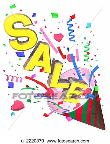 Stock Image - Word "SALE" popping up from cracker. Fotosearch