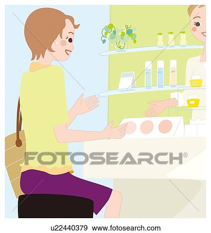 化粧品 店 Illustrative 技術 イラスト U Fotosearch