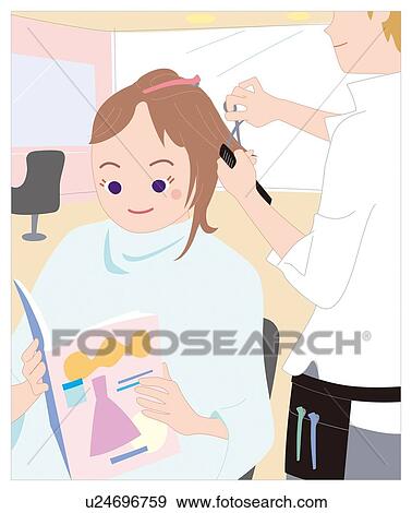 Stock Illustration - Beaty Salon, Illustrative Technique. Fotosearch