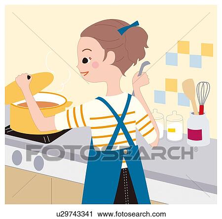 Cooking, Illustrative Technique View Large Illustration Clip Art - Cooking, Illustrative Technique. Fotosearch