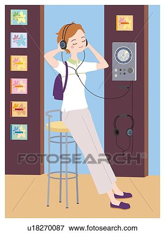 Stock Illustration - Looking and Listening, Illustrative Technique. Fotosearch