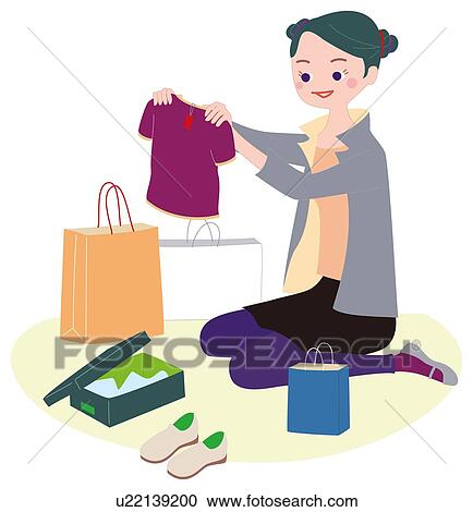 Shopping, Illustrative Technique View Large Illustration Clipart - Shopping, Illustrative Technique. Fotosearch