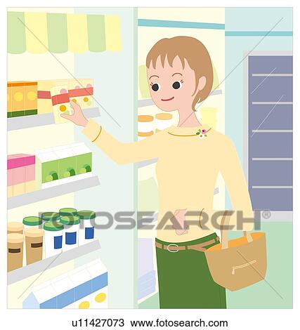 Shopping, Illustrative Technique View Large Illustration Drawing - Shopping, Illustrative Technique. Fotosearch