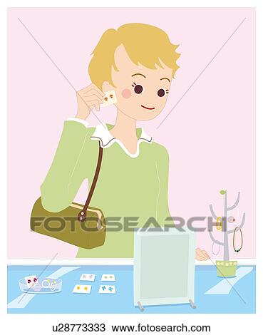 Shopping, Illustrative Technique View Large Illustration Drawing - Shopping, Illustrative Technique. Fotosearch