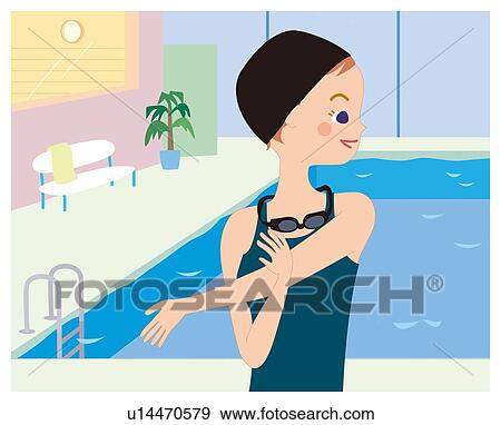 Stock Illustration - Swimming, Illustrative Technique. Fotosearch