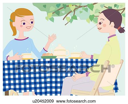 Tea Time, Illustrative Technique View Large Illustration Stock Illustration - Tea Time, Illustrative Technique. Fotosearch