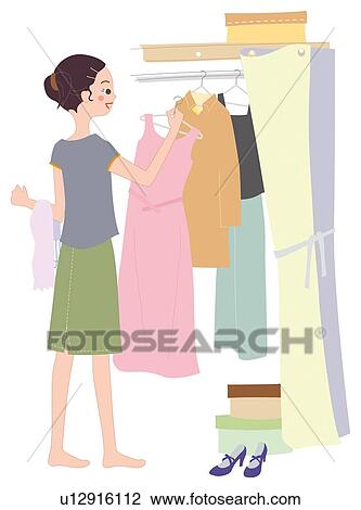 Woman Who Chooses the Cloth, Illustrative Technique View Large Illustration Drawing - Woman Who Chooses the Cloth, Illustrative Technique. Fotosearch