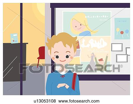 Stock Illustration - Woman Who Meets, Illustrative Technique. Fotosearch