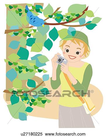 Woman Who takes a Picture, Illustrative Technique View Large Illustration Stock Illustration - Woman Who takes a Picture, Illustrative Technique. Fotosearch