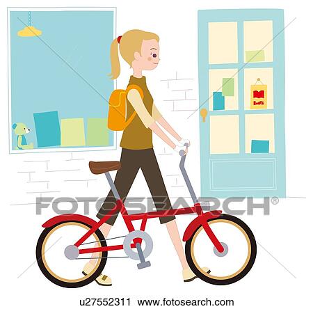 Clip Art - Woman Who Walks, Illustrative Technique. Fotosearch