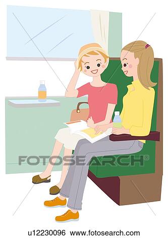 Women Who are Going by the Train, Illustrative Technique View Large Illustration Stock Illustration - Women Who are Going by the Train, Illustrative Technique. Fotosearch