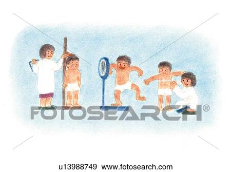 Boys having body measurement, Illustration View Large Photo Image Stock Photo - Boys having body measurement, Illustration . Fotosearch
