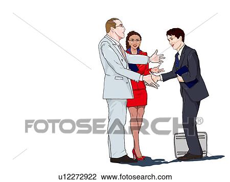 Drawing - Business meeting, Illustration. Fotosearch
