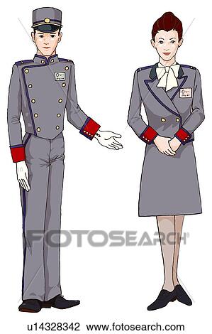 Hotel man and woman, Illustration View Large Illustration Drawing - Hotel man and woman, Illustration. Fotosearch