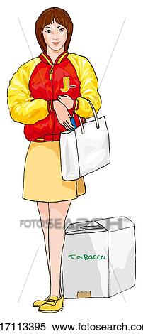 Stock Illustration - Woman doing free circulation, Illustration. Fotosearch