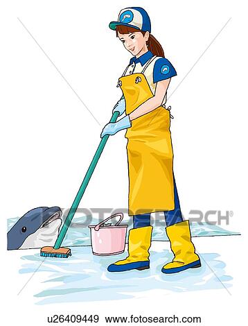 Woman feeding dolphin, Illustration View Large Illustration Stock Illustration - Woman feeding dolphin, Illustration. Fotosearch