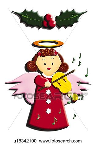 Painting of angel playing Violin, Illustration View Large Illustration Clipart - Painting of angel playing Violin, Illustration. Fotosearch