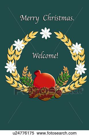 Painting of Christmas ornament and message, Illustration View Large Illustration Stock Illustration - Painting of Christmas ornament and message, Illustration. Fotosearch