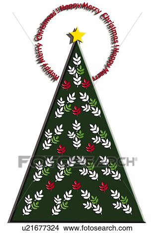Stock Illustration - Painting of Christmas tree, Illustration. Fotosearch
