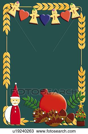 Painting Of Santa Claus And Christmas Ornament Illustration
