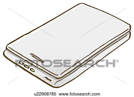 Stock Illustration - Flat bed scanner, close up, high angle view. Fotosearch