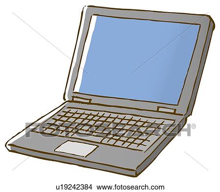 Laptop, close up, high angle view View Large Illustration Stock Illustration - Laptop, close up, high angle view. Fotosearch