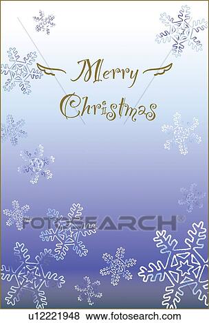 絵 の クリスマスカード で 雪の水晶 イラスト イラスト U Fotosearch