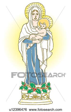 絵 の 神聖な聖母マリア そして イエス キリスト イラスト イラスト U Fotosearch