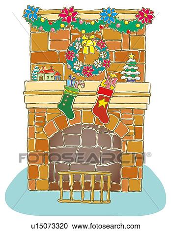 Painting of decorated fire place, Illustration View Large Illustration Clipart - Painting of decorated fire place, Illustration. Fotosearch