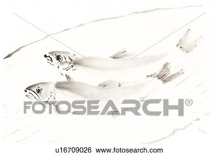 Sweet Fish, Ink Brush Paintin View Large Illustration Stock Illustration - Sweet Fish, Ink Brush Paintin. Fotosearch