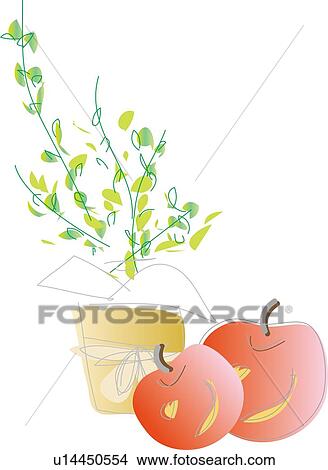 Stock Illustration - Apple, Illustrative Technique. Fotosearch