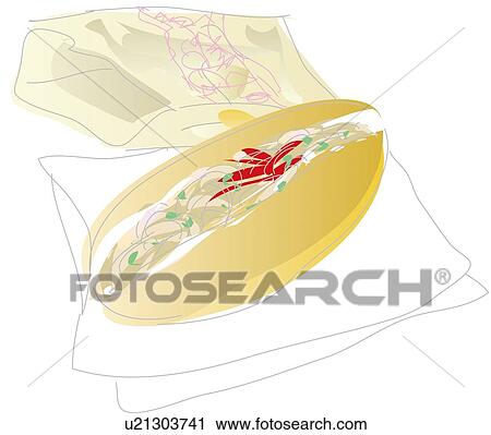 Bread of Fried Chinese Noodle, Illustrative Technique View Large Illustration Clip Art - Bread of Fried Chinese Noodle, Illustrative Technique. Fotosearch